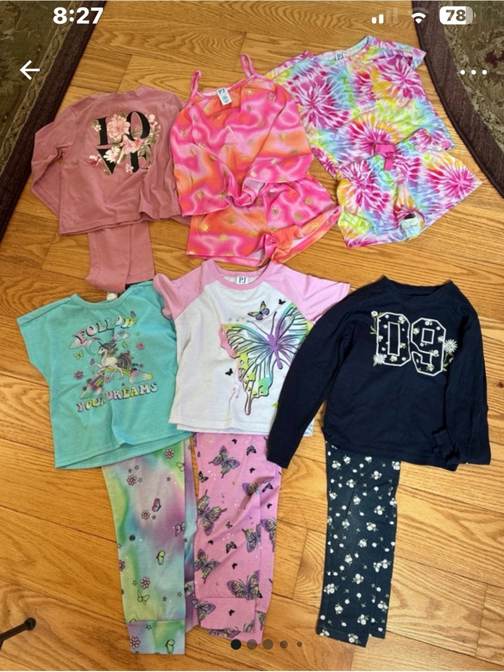 The Children's Place 6 sets Girls Pajama Set Bundle - Pink, Mint, Navy, Tie-Dye
